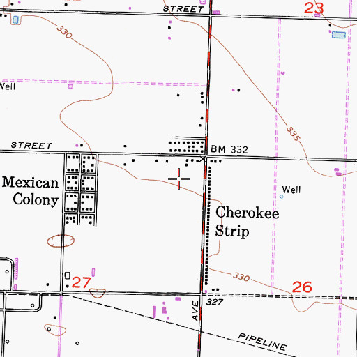Topographic Map of Cherokee Strip Census Designated Place, CA