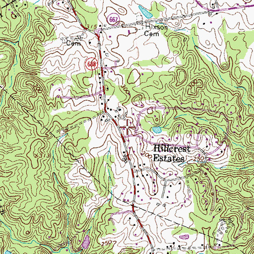 Topographic Map of Buckhall Census Designated Place, VA