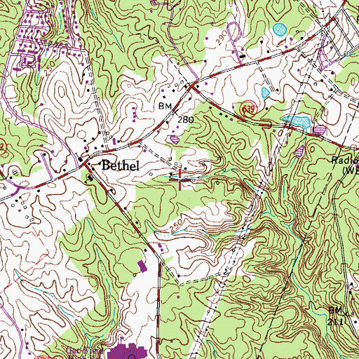 Topographic Map of Potomac Mills Census Designated Place, VA