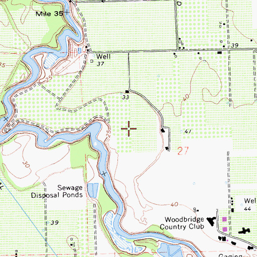 Topographic Map of Woodbridge Census Designated Place, CA