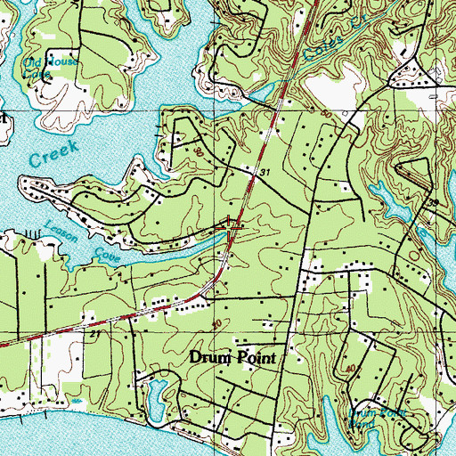 Topographic Map of Drum Point Census Designated Place, MD