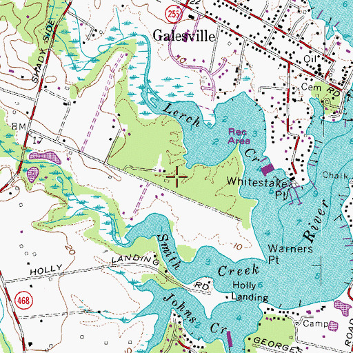 Topographic Map of Galesville Census Designated Place, MD