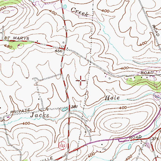 Topographic Map of Pylesville Census Designated Place, MD