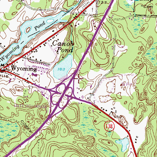 Topographic Map of Wyoming Census Designated Place, RI