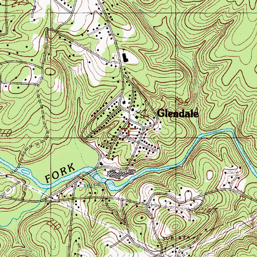 Topographic Map of Glendale Census Designated Place, SC