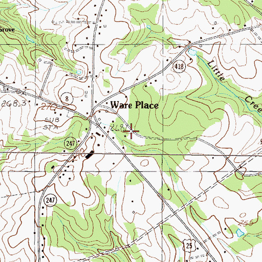 Topographic Map of Ware Place Census Designated Place, SC