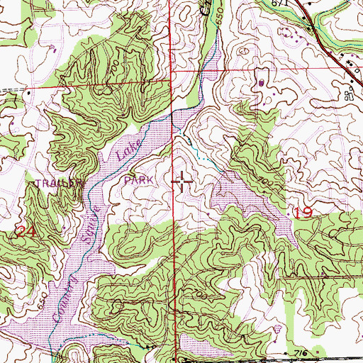 Topographic Map of Country Squire Lakes Census Designated Place, IN