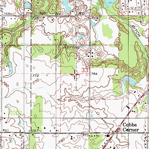 Topographic Map of Aberdeen Census Designated Place, IN