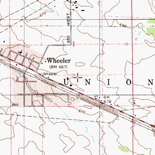 Topographic Map of Wheeler Census Designated Place, IN