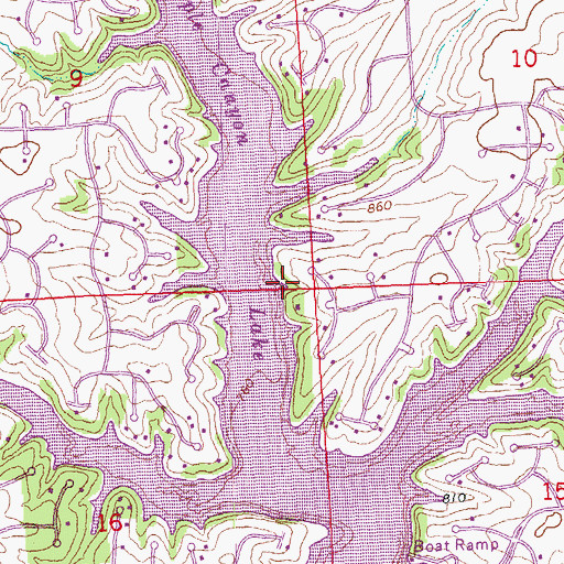 Topographic Map of Apple Canyon Lake Census Designated Place, IL