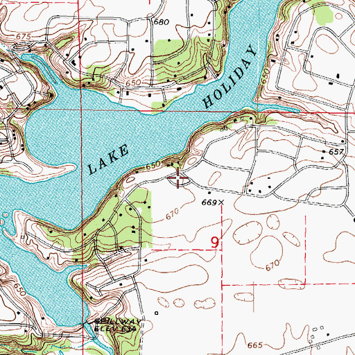 Topographic Map of Lake Holiday, IL