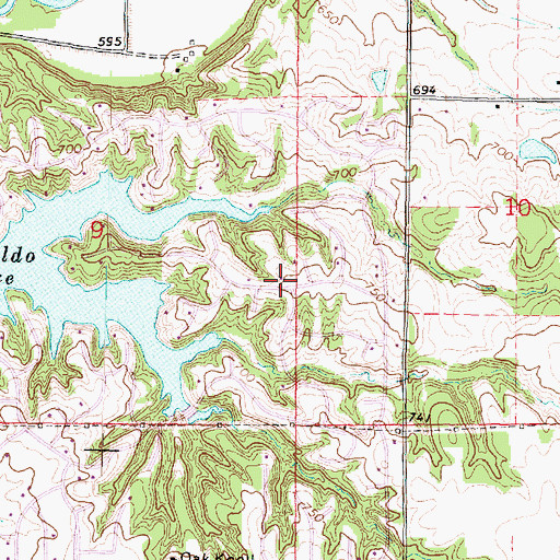 Topographic Map of Heritage Lake, IL