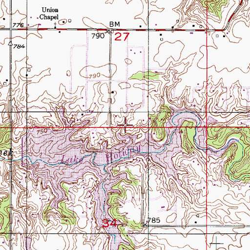 Topographic Map of Lake Holiday, IN