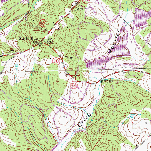 Topographic Map of Twin Lakes, VA