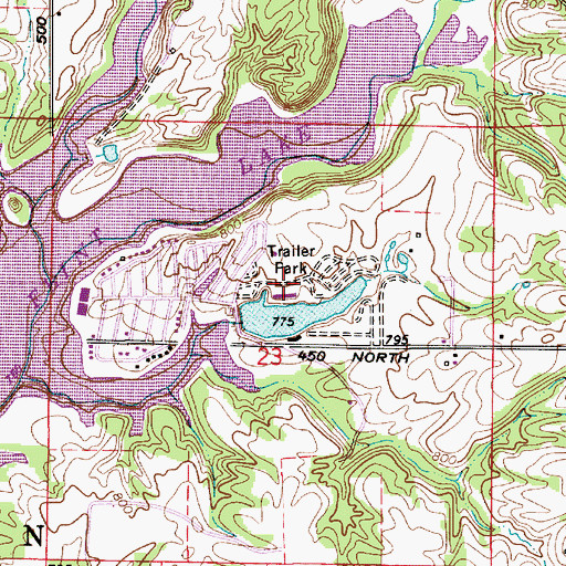 Topographic Map of Van Bibber Lake, IN