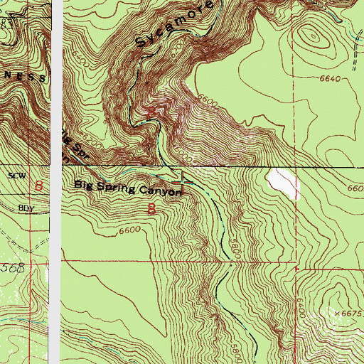 Topographic Map of Big Spring Canyon, AZ