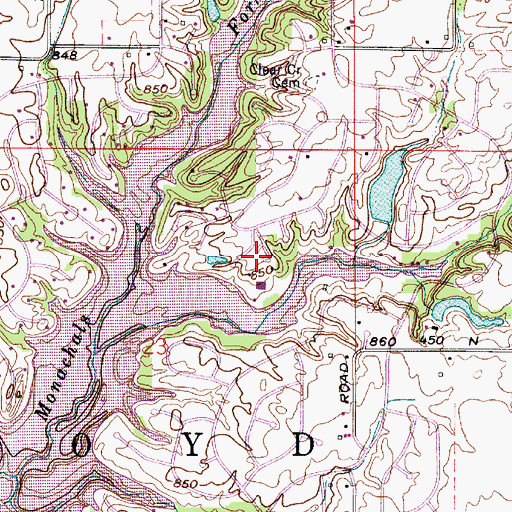 Topographic Map of Heritage Lake, IN