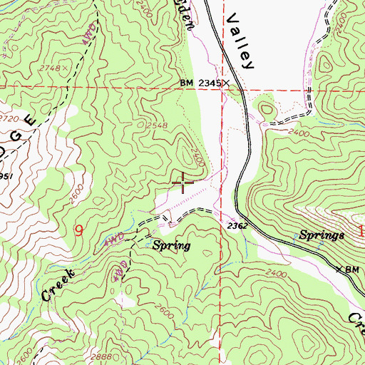 Topographic Map of Low Gap Creek, CA