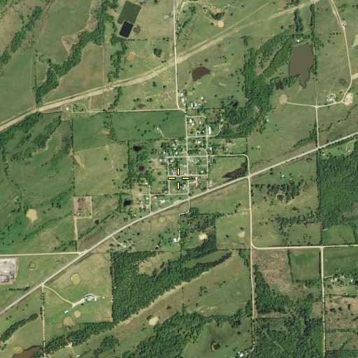 Aerial/Satellite Image of Wardville Census Designated Place, OK