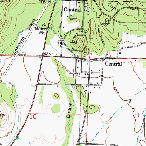 Topographic Map of Central Census Designated Place, UT