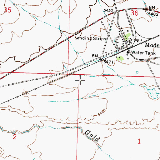 Topographic Map of Modena Census Designated Place, UT