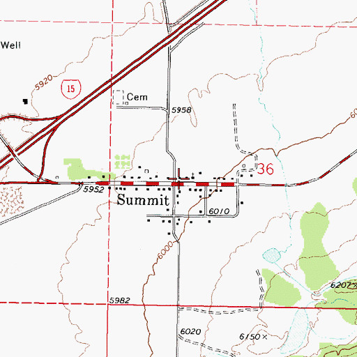 Topographic Map of Summit Census Designated Place, UT