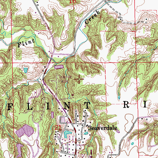 Topographic Map of Beaverdale Census Designated Place, IA