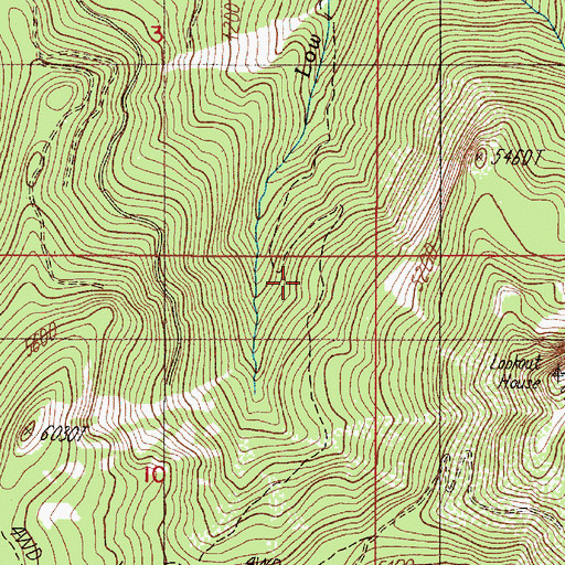 Topographic Map of Low Gap Trail, CA