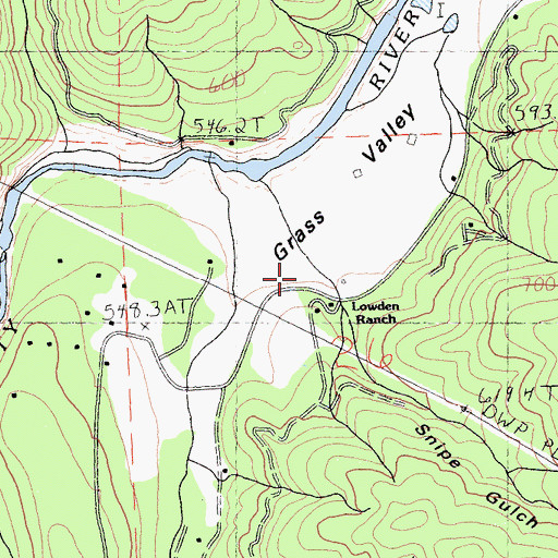 Topographic Map of Lowden Ranch, CA
