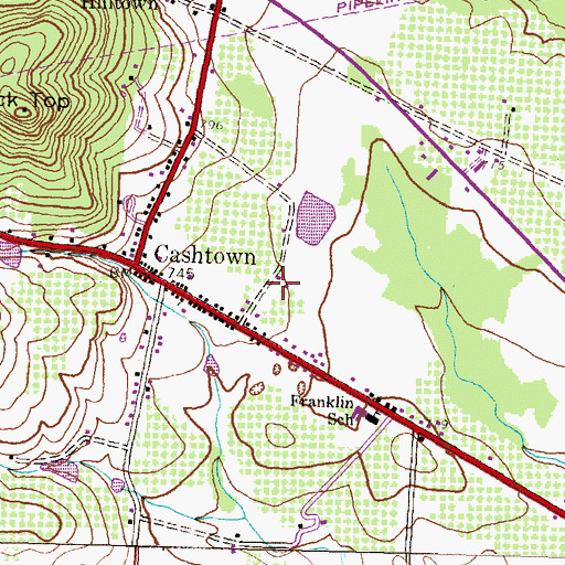 Topographic Map of Cashtown Census Designated Place, PA