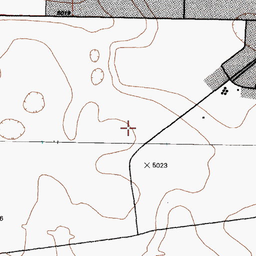 Topographic Map of Monterey Park Census Designated Place, NM