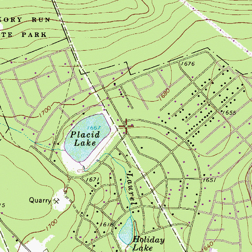 Topographic Map of Holiday Pocono Census Designated Place, PA