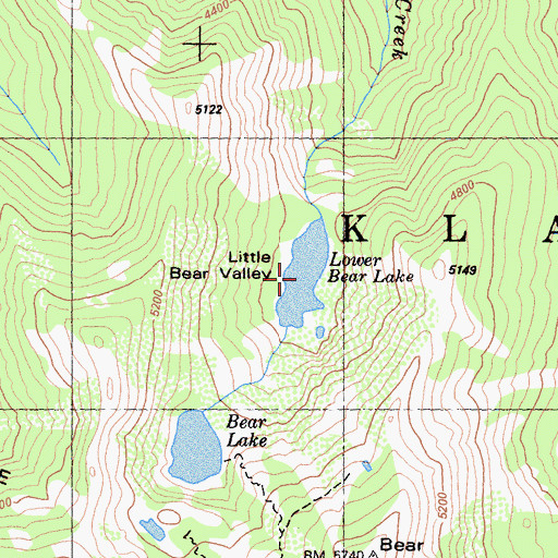 Topographic Map of Lower Bear Lake, CA