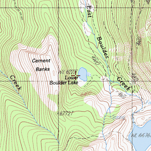 Topographic Map of Lower Boulder Lake, CA