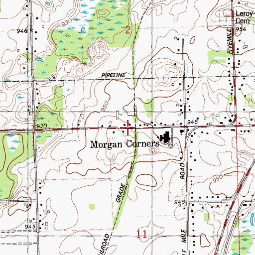 Topographic Map of Sonoma Station (historical), MI