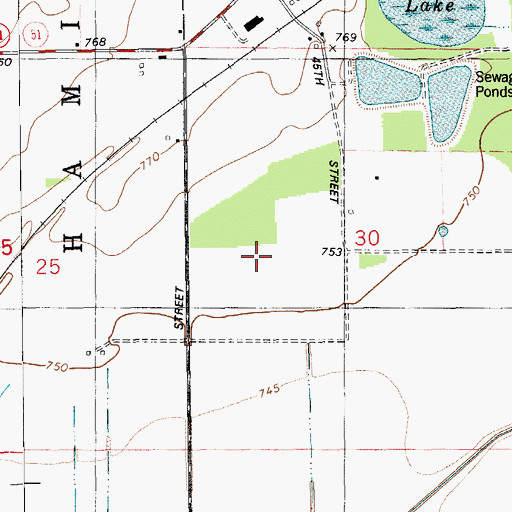 Topographic Map of Perrine Elementary School, MI