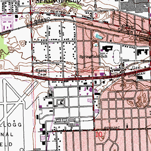 Topographic Map of Church of God of Prophecy, MI