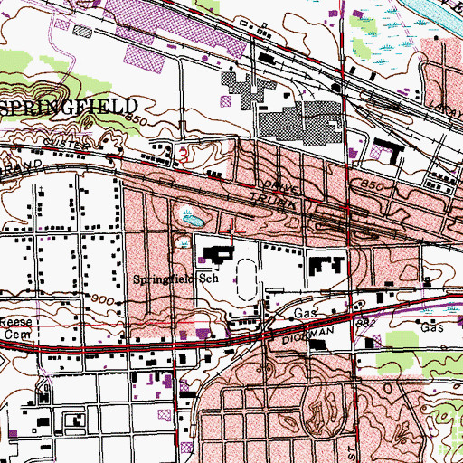 Topographic Map of Springfield Assembly of God Church, MI