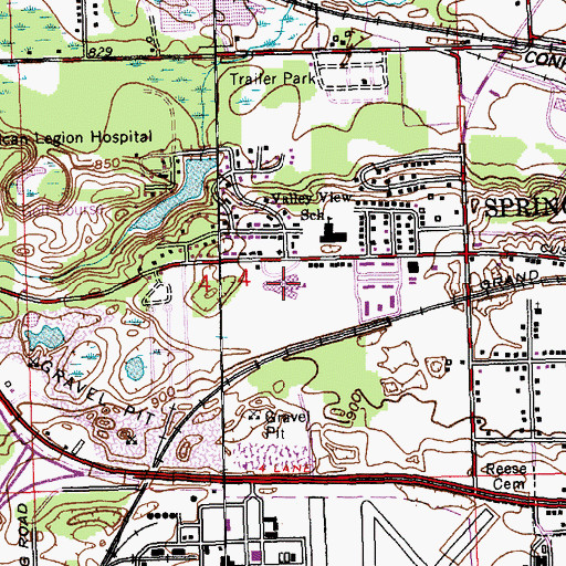 Topographic Map of Springfield Middle School, MI
