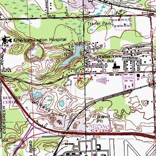 Topographic Map of Avenue A Mobile Home Estates, MI