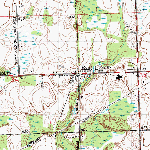 Topographic Map of East Leroy Station (historical), MI