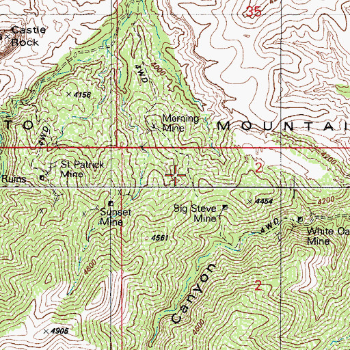 Topographic Map of Big Steve Mine, AZ