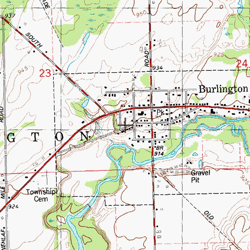 Topographic Map of Seventh Day Adventist Church, MI