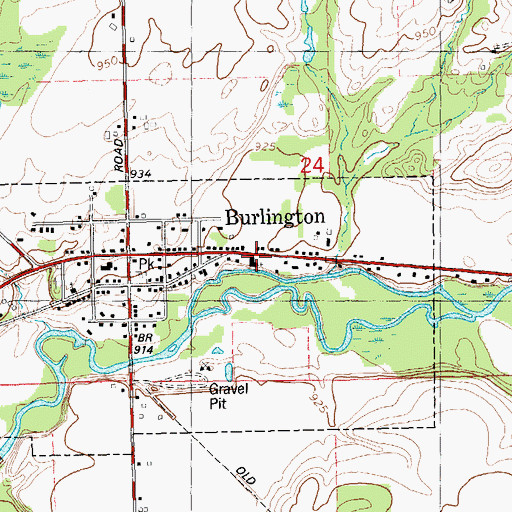 Topographic Map of Church of God, MI