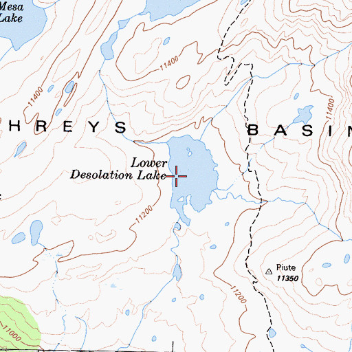 Topographic Map of Lower Desolation Lake, CA