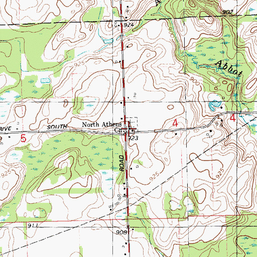 Topographic Map of North Athens Baptist Church, MI