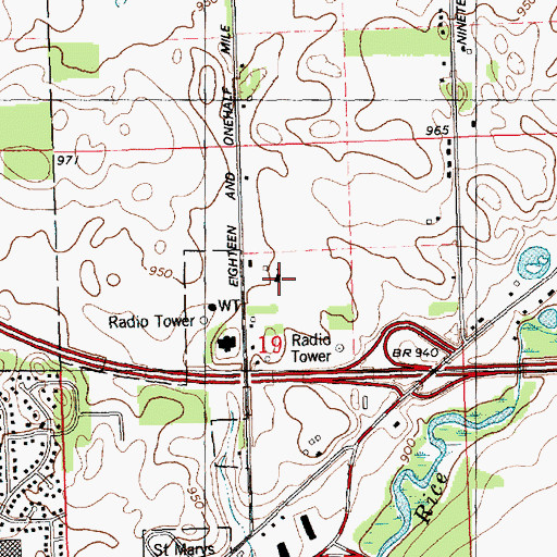 Topographic Map of Marshall Church of Christ, MI