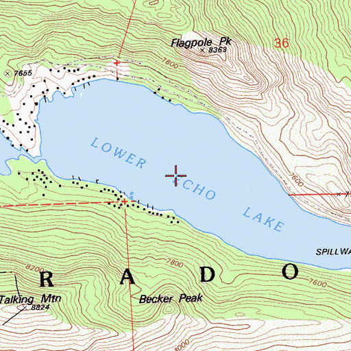 Topographic Map of Lower Echo Lake, CA