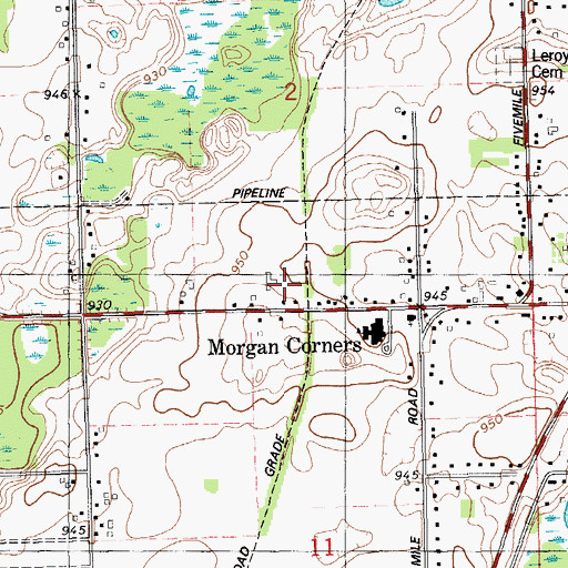 Topographic Map of Sonoma Post Office (historical), MI