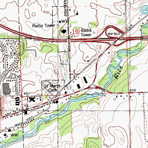 Topographic Map of Sprucetree Mobile Home Court, MI